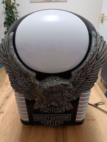 Vintage 1990 s Harley Davidson Iron Eagle Table Lamp AM FM Radio Alarm Clock