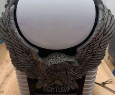 Vintage 1990 s Harley Davidson Iron Eagle Table Lamp AM FM Radio Alarm Clock
