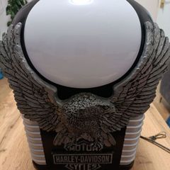 Vintage 1990 s Harley Davidson Iron Eagle Table Lamp AM FM Radio Alarm Clock