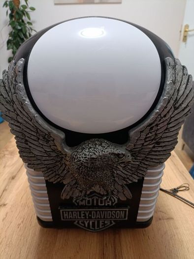 Vintage 1990 s Harley Davidson Iron Eagle Table Lamp AM FM Radio Alarm Clock