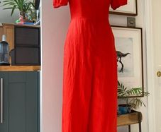 & Other Stories red linen jumpsuit