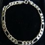Vintage Sterling Silver 925 Figaro Link Bracelet Chain length 8" - 7,2g Image 2