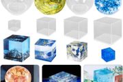 6 Pcs Sphere Cube Resin Moulds, FineGood Clear Resin Moulds Silicone Epoxy Resin Moulds DIY Crystal Ball Silicone Mould for Resin Candle Soap (FREE POSTAGE)
