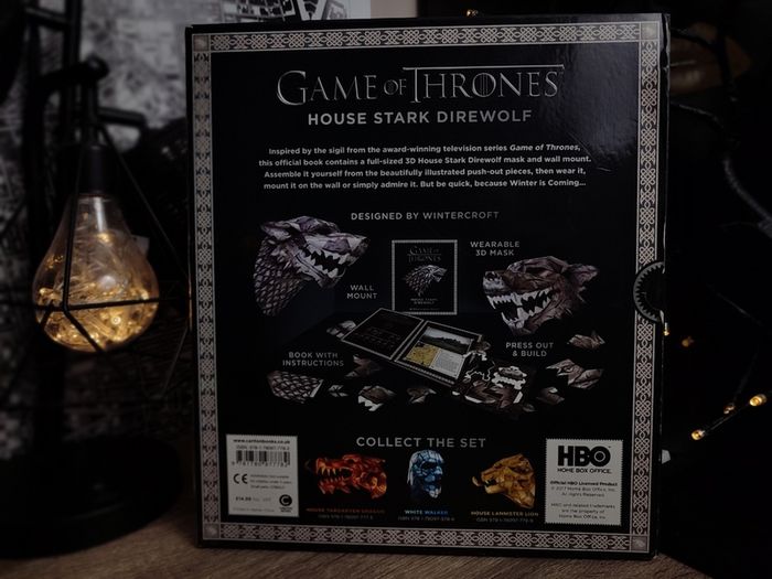 Game of Thrones ! House Stark Direwolf ! 3D Mask & Wall Mount ! 2017 ! by Heritage Of Scotland !