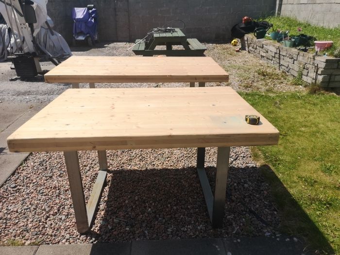 Solid work table 59 inch by 42 and 2nd table 79 inch by 42