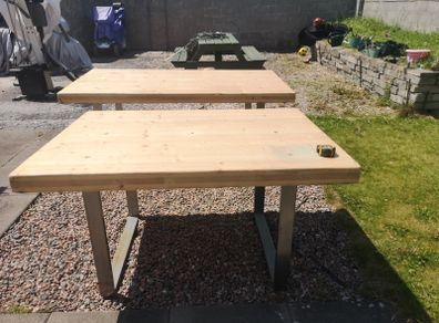 Solid work table 59 inch by 42 and 2nd table 79 inch by 42