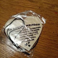 Bnwt wooden heart decorations in memory of