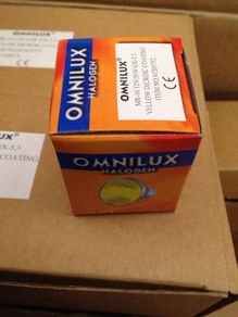 10 x Yellow Omnilux MR16 12v 50w Light bulbs
