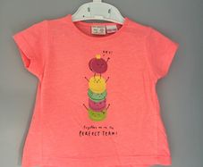 Zara coral macaroons T-Shirt size 6-9 mths EUC