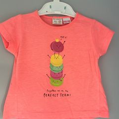 Zara coral macaroons T-Shirt size 6-9 mths EUC
