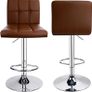 NEW SALE | Bar Stools (2/Set) Adjustable Bar Chairs Breakfast Dining Stools for Kitchen Island Counter PU Leather Double Stitching Square Back with decoration Image 3