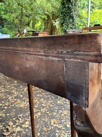 Vintage Queen Anne Style Mahogany Demilune Side/Hall Table with Drawer