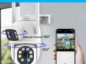 WiFi Security Camera Outdoor Dual Lens 2.4 / 5ghz Wireless IP Camera For Home Security Monitoring