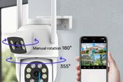 WiFi Security Camera Outdoor Dual Lens 2.4 / 5ghz Wireless IP Camera For Home Security Monitoring