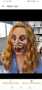 Halloween zombie horror latex mask with hair.