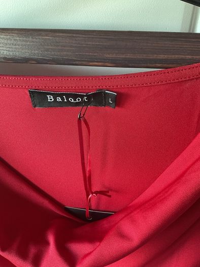 top Bnwt baloot brand size large (14) drape neckline wine/red shade