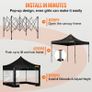 10 x 10 FT Pop Up Canopy Tent, Outdoor Patio Gazebo Tent with Removable Sidewalls and Wheeled Bag, UV Resistant Waterproof Instant Gazebo Shelter for Party, Garden, Backyard, White Image 3