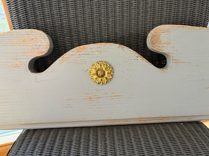 Antique French carved Wood Painted over door Pediment