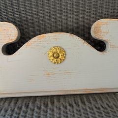 Antique French carved Wood Painted over door Pediment