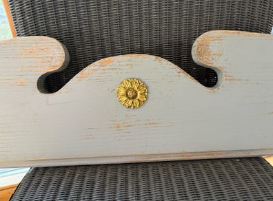 Antique French carved Wood Painted over door Pediment