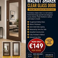 Deanta Walnut Shaker Clear Glass