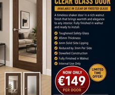Deanta Walnut Shaker Clear Glass Doors Nm6G