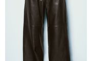 Zara ZW l real leather trousers, new, oversized, size Xs-S