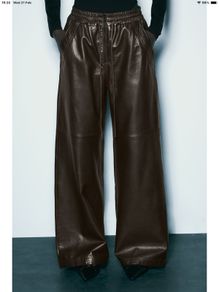 Zara ZW l real leather trousers, new, oversized, size Xs-S