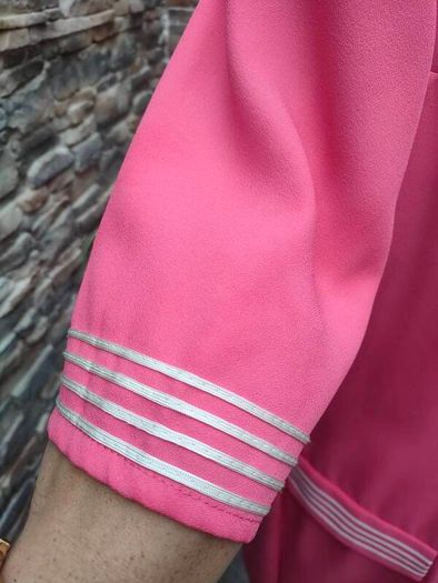 vintage 90s Coral button up Pencil Dress UK 12 14