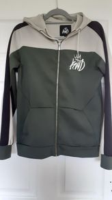 KWD full zip green khaki hoodie size Small