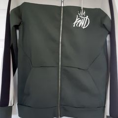 KWD full zip green khaki hoodie size Small