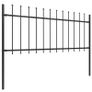 Garden Fence with Spear Top Steel 13.6x0.8 m Black Image 2
