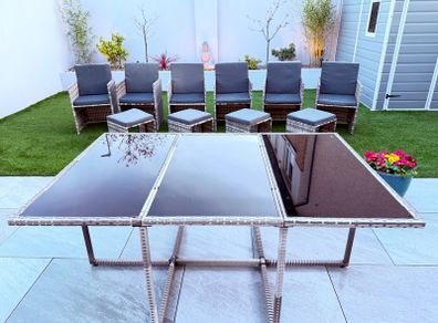 10 Seater Rattan Outdoor Dining Set