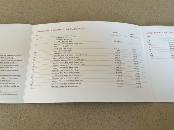 Mercedes SLR Sales Brochure