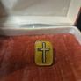 Vintage Valley Casting Gold Tone Cross Father's Day Religious Pin Image 5
