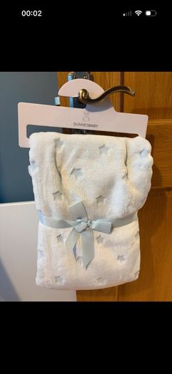 Dunnes New Baby Boy Blanket Blue