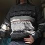 Unisex Vintage 80's style oversized knit sweater crew neck Image 3