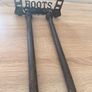 Vintage Rustic Cast Iron BOOTS Holder Image 3