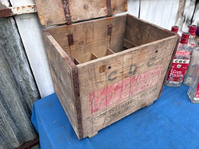 Old Cork Dry Gin crate and 9 bottles