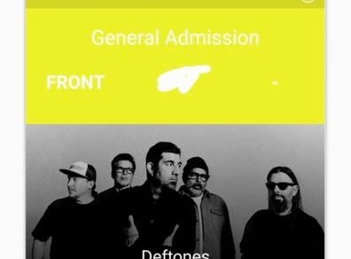 Deftones Ticket - Front Standing