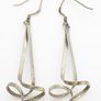 Vintage 925 Silver Long Abstract Sculptural Earrings Image 3