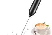 Electric Milk Frother with High Performance 12000 RPM Motor, Aluminium Alloy Manual Milk Frother, Foamer Whisk for Matcha, Latte, Cappuccino, Hot Chocolate, Drinks, 3 AAA Batteries Included