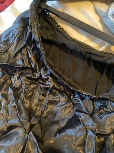 Black satin ruffled skirt size 18