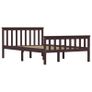 Bed Frame Dark Brown Solid Pinewood 120 x 190 cm Image 3