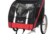 Dog Bike Trailer, Metal Pet Cart Carrier for Bicycle Kit Water Resistant with Safety Harness, Reflectors, for Large Dogs