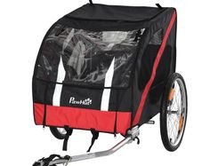 Dog Bike Trailer, Metal Pet Cart Carrier for Bicycle Kit Water Resistant with Safety Harness, Reflectors, for Large Dogs