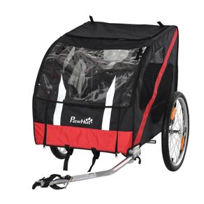 Dog Bike Trailer, Metal Pet Cart Carrier for Bicycle Kit Water Resistant with Safety Harness, Reflectors, for Large Dogs