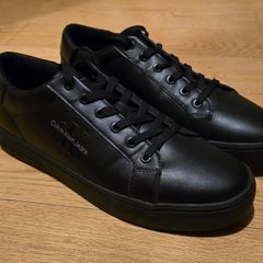 Calvin Klein Jeans black leather sneakers Brand New,  size 11UK,  price 55e
