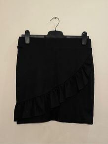 ATMOSPHERE Black Ruffle Detail Mini Skirt Size 14!
