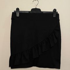 ATMOSPHERE Black Ruffle Detail Mini Skirt Size 14!